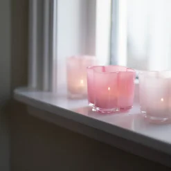 SEASONS Love Collection Lyslykt Blomst 8x8,5cm Rosa