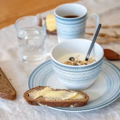 PORSGRUNDS PORSELÆNSFABRIK TALLERKEN FLAT 22 CM BLÅ - 4PK