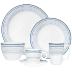 PORSGRUNDS PORSELÆNSFABRIK TALLERKEN FLAT 28 CM BLÅ - 4PK