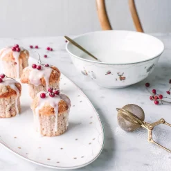 WIK & WALSØE Wik & Walsøe Julemorgen Girlander Oval Asjett 20cm